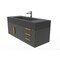Castello Usa Nile 48" Wall Mounted  Black Vanity With Black Top And Gold Handles CB-MC-48BLK-GLD-2053-BL - alternate 4